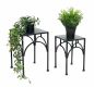 Preview: DanDiBo Flower Stool Metal Black Square Flower Stand Side Table 96449 Set of 2 Plant Stands Flower Column Modern Plant Stool