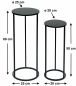 Preview: DanDiBo Blumenhocker Metall Schwarz Rund Blumenständer Beistelltisch 96316 2er Set Blumensäule Modern Pflanzenständer Pflanzenhocker