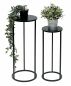 Preview: DanDiBo Blumenhocker Metall Schwarz Rund Blumenständer Beistelltisch 96316 2er Set Blumensäule Modern Pflanzenständer Pflanzenhocker