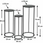 Preview: DanDiBo Blumenhocker Metall Schwarz Rund Blumenständer Beistelltisch 96316 3er Set Blumensäule Modern Pflanzenständer Pflanzenhocker