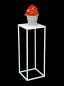 Preview: DanDiBo Blumenhocker Metall Weiß Eckig 60 cm Blumenständer Beistelltisch 96482 M Blumensäule Modern Pflanzenständer Pflanzenhocker
