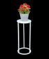 Preview: DanDiBo Blumenhocker Metall Weiß Rund 50 cm Blumenständer Beistelltisch 96483 S Blumensäule Modern Pflanzenständer Pflanzenhocker