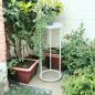 Preview: DanDiBo Blumenhocker Metall Weiß Rund 70 cm Blumenständer Beistelltisch 96483 L Blumensäule Modern Pflanzenständer Pflanzenhocker