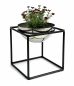 Preview: DanDiBo Blumenhocker Metall mit Topf Schwarz Silber 20 cm Blumenständer 96256 S Blumensäule Modern Pflanzenständer Pflanzenhocker