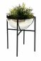 Preview: DanDiBo Blumenhocker Metall mit Topf Schwarz Silber 35 cm Blumenständer 96257 M Blumensäule Modern Pflanzenständer Pflanzenhocker