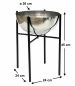 Preview: DanDiBo Flower Stool Metal with Pot Black Silver 45 cm Flower Stand 96257 L Flower Column Modern Plant Stand Plant Stool