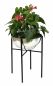 Preview: DanDiBo Flower Stool Metal with Pot Black Silver 45 cm Flower Stand 96257 L Flower Column Modern Plant Stand Plant Stool