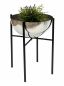 Preview: DanDiBo Flower Stool Metal with Pot Black Silver 45 cm Flower Stand 96257 L Flower Column Modern Plant Stand Plant Stool