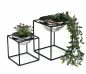 Preview: DanDiBo Blumenhocker Metall mit Topf Schwarz Silber Blumenständer 96256 2er Set Blumensäule Modern Pflanzenständer Pflanzenhocker