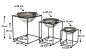 Preview: DanDiBo Blumenhocker Metall mit Topf Schwarz Silber Blumenständer 96256 3er Set Blumensäule Modern Pflanzenständer Pflanzenhocker