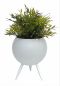 Preview: DanDiBo Blumenhocker Metall mit Topf Weiß 23 cm Blumenständer 96259 M Blumensäule Modern Pflanzenständer Pflanzenhocker