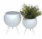 Preview: DanDiBo Flower Stool Metal with Pot White Flower Stand 96259 Set of 2 Flower Column Modern Plant Stand Plant Stool