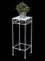 Preview: DanDiBo Blumenhocker Weiß Metall Eckig 60 cm Blumenständer 96314 M Beistelltisch Blumensäule Modern Pflanzenständer Pflanzenhocker