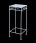 Preview: DanDiBo Blumenhocker Weiß Metall Eckig 70 cm Blumenständer 96314 L Beistelltisch Blumensäule Modern Pflanzenständer Pflanzenhocker