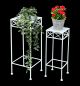 Preview: DanDiBo Blumenhocker Weiß Metall Eckig Blumenständer 96314 2er Set Beistelltisch Blumensäule Modern Pflanzenständer Pflanzenhocker