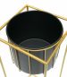 Preview: DanDiBo Blumenhocker mit Topf Metall Gold Schwarz Eckig 2er Set Blumenständer 96035 Blumensäule Modern Pflanzenständer Pflanzenhocker