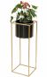 Preview: DanDiBo Blumenhocker mit Topf Metall Gold Schwarz Eckig L 70 cm Blumenständer 96035 Blumensäule Modern Pflanzenständer Pflanzenhocker