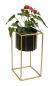 Preview: DanDiBo Blumenhocker mit Topf Metall Gold Schwarz Eckig S 45 cm Blumenständer 96035 Blumensäule Modern Pflanzenständer Pflanzenhocker