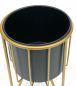 Preview: DanDiBo Blumenhocker mit Topf Metall Gold Schwarz Rund 2er Set Blumenständer 96039 Blumensäule Modern Pflanzenständer Pflanzenhocker