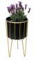 Preview: DanDiBo Flower Stool with Pot Metal Gold Black Round L 45 cm Flower Stand 96039 Flower Column Modern Plant Stand Plant Stool