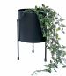 Preview: DanDiBo Blumenhocker mit Topf Metall Schwarz 32 cm Blumenständer 96261 Blumensäule Modern Pflanzenständer Pflanzenhocker