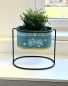 Preview: DanDiBo Flower Stool with Pot Metal Standing Blue Oval 27 cm Flower Stand 96526 M Flower Column Modern Plant Stand Planter