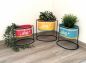 Preview: DanDiBo Flower Stool with Pot Metal Standing Multicoloured Oval 96526 Set of 3 Flower Stands Flower Column Modern Plant Stand Planter