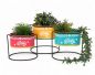Preview: DanDiBo Flower Stool with Pot Metal Standing Multicoloured Oval 96526 Set of 3 Flower Stands Flower Column Modern Plant Stand Planter