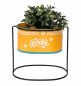 Preview: DanDiBo Blumenhocker mit Topf Metall Stehend Orange Oval 30 cm Blumenständer 96526 L Blumensäule Modern Pflanzenständer Pflanzgefäß