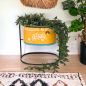 Preview: DanDiBo Blumenhocker mit Topf Metall Stehend Orange Oval 30 cm Blumenständer 96526 L Blumensäule Modern Pflanzenständer Pflanzgefäß