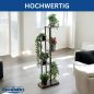 Preview: DanDiBo Blumenregal Indoor Metall Schwarz 6 Etagen Holz 96581 Blumentreppe Pflanzenständer Modern Blumenständer Design