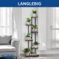 Preview: DanDiBo Blumenregal Indoor Metall Schwarz 6 Etagen Holz 96581 Blumentreppe Pflanzenständer Modern Blumenständer Design