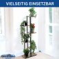 Preview: DanDiBo Blumenregal Indoor Metall Schwarz 6 Etagen Holz 96581 Blumentreppe Pflanzenständer Modern Blumenständer Design