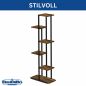Preview: DanDiBo Blumenregal Indoor Metall Schwarz 6 Etagen Holz 96581 Blumentreppe Pflanzenständer Modern Blumenständer Design