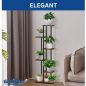 Preview: DanDiBo Blumenregal Indoor Metall Schwarz 6 Etagen Holz 96581 Blumentreppe Pflanzenständer Modern Blumenständer Design