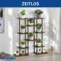 Preview: DanDiBo Flower Shelf Indoor Metal Black 6 Tiers Wood 96584 Plant Stand 100 cm Modern Flower Stand Design