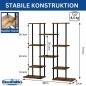 Preview: DanDiBo Flower Shelf Indoor Metal Black 6 Tiers Wood 96584 Plant Stand 100 cm Modern Flower Stand Design