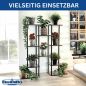 Preview: DanDiBo Flower Shelf Indoor Metal Black 6 Tiers Wood 96584 Plant Stand 100 cm Modern Flower Stand Design