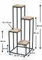 Preview: DanDiBo Flower Staircase Metal Black Wood 90 cm Plant Staircase Flower Stand 96349 Flower Column Modern Plant Stand Flower Stool