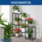 Preview: DanDiBo Blumenregal indoor Metall Schwarz 6 Ebenen 96578 Blumentreppe Modern Pflanzentreppe Design Pflanzenregal