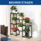 Preview: DanDiBo Blumenregal indoor Metall Schwarz 6 Ebenen 96578 Blumentreppe Modern Pflanzentreppe Design Pflanzenregal