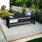 Preview: DanDiBo Gartenbank Metall Wetterfest 3 Sitzer Schwarz 150 cm mit 2 Ebenen Sitzbank Eisenbank Gartenmöbel Modern Parkbank
