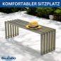 Preview: DanDiBo Garden Bench Weatherproof Metal Stainless Steel Solid 115 cm Seat Bench Outdoor Garden 96607 Park Bench Slatted Bench