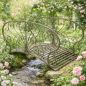 Preview: DanDiBo Metal Garden Bridge with Handrails 150 cm Pond Bridge Antique 150106 Garden Bridge Metal Decorative Bridge Garden Furniture Walkway Sturdy