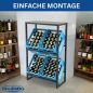 Preview: DanDiBo Getränkekistenregal 4 Kisten mit Ablage Schmal Metall Stehend 96547 Getränkekistenhalter 112 cm Getränkekistenständer Flaschenkistenregal