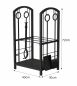 Preview: DanDiBo firewood rack indoor metal black 72 cm firewood stand with fireplace set 96431 firewood trolley firewood holder