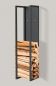 Preview: DanDiBo Firewood rack indoor metal black Firewood rack 100 cm with back wall Hanging on the wall 96357 Wood basket Fireplace wood holder Wood rack