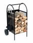 Preview: DanDiBo Firewood rack indoor metal black Fireplace wood rack 80 cm with fireplace set and wheels 96358 Fireplace wood trolley Wood basket Fireplace wood holder Wood rack