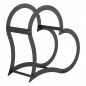 Preview: DanDiBo Firewood Rack Indoor Metal Black Standing Heart 52 cm Firewood Stand 96469 Firewood Holder Firewood Rack Firewood Rack