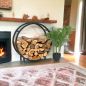 Preview: DanDiBo Firewood Rack Indoor Metal Black Standing Round 60 cm Firewood Stand 96468 Firewood Holder Firewood Rack Firewood Rack